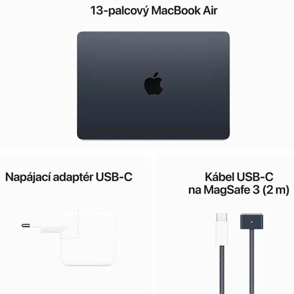 MacBook Air 13" Apple M3 8C CPU 10C GPU 16GB 512GB midnight SK