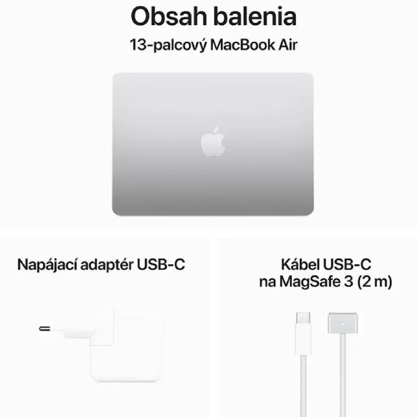 MacBook Air 13" Apple M3 8C CPU 10C GPU 8GB 512GB stříbrný SK