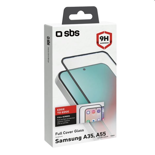 Tvrzené sklo SBS Full Cover pro Samsung Galaxy A35/A55, černé