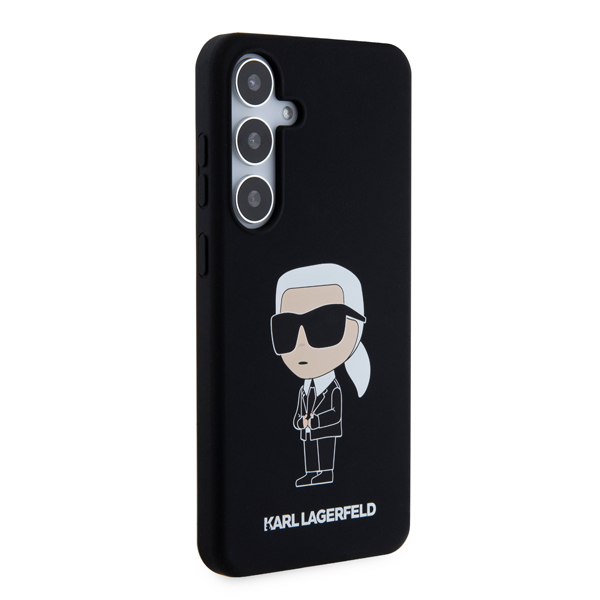 Zadní kryt Karl Lagerfeld Liquid Silicone Ikonik NFT pro Samsung Galaxy S24 Plus, černý