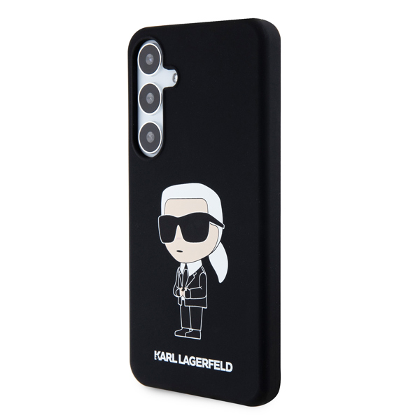 Zadní kryt Karl Lagerfeld Liquid Silicone Ikonik NFT pro Samsung Galaxy S24 Plus, černý