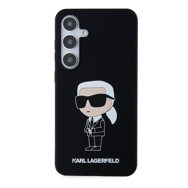 Zadní kryt Karl Lagerfeld Liquid Silicone Ikonik NFT pro Samsung Galaxy S24 Plus, černý