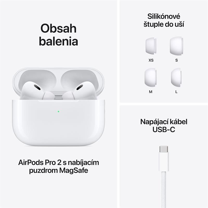 Apple AirPods Pro (2nd generation) with MagSafe case (USB-C), renovováno, záruka 12 měsíců Apple AirPods Pro (2nd generation) with MagSafe case (USB-C), renovováno, záruka 12 měsíců