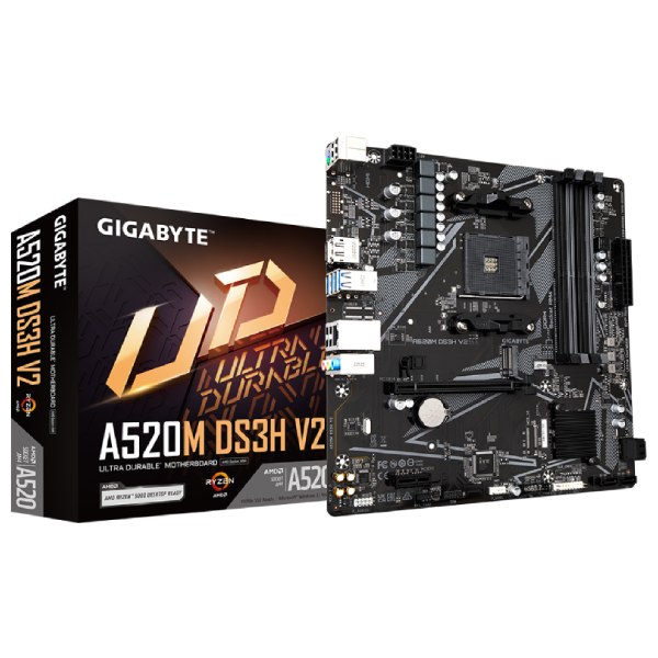 Gigabyte A520M DS3H V2, AMD A520, AM4, 4xDDR4, mATX