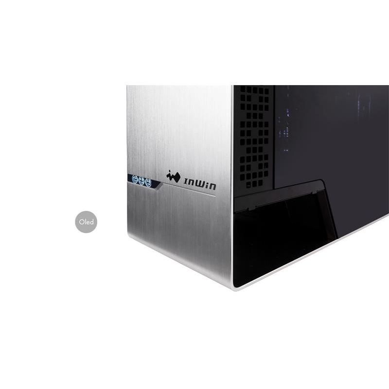 InWin Luxury case 905 OLED, 4x ARGB Sirius Loop fan, Mid Tower, E-ATX, Silver-Aluminium