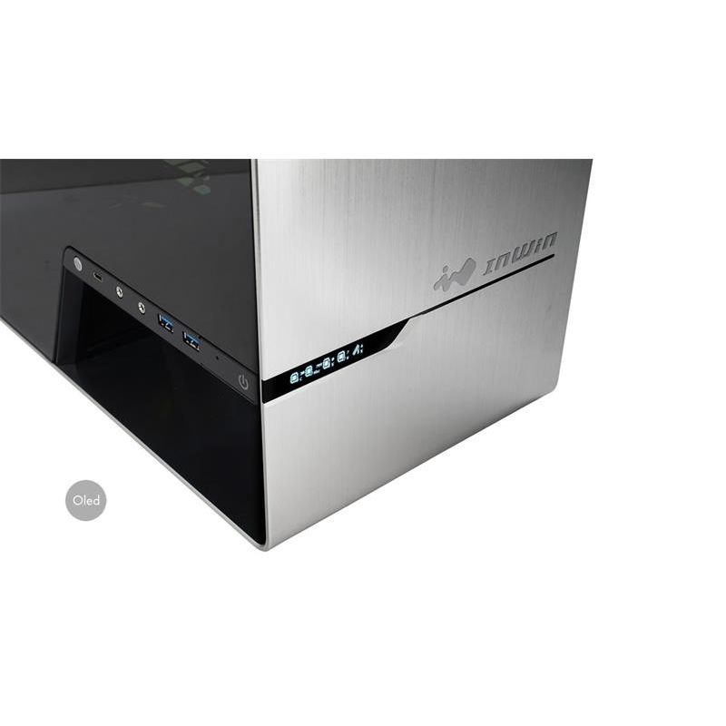 InWin Luxury case 905 OLED, 4x ARGB Sirius Loop fan, Mid Tower, E-ATX, Silver-Aluminium