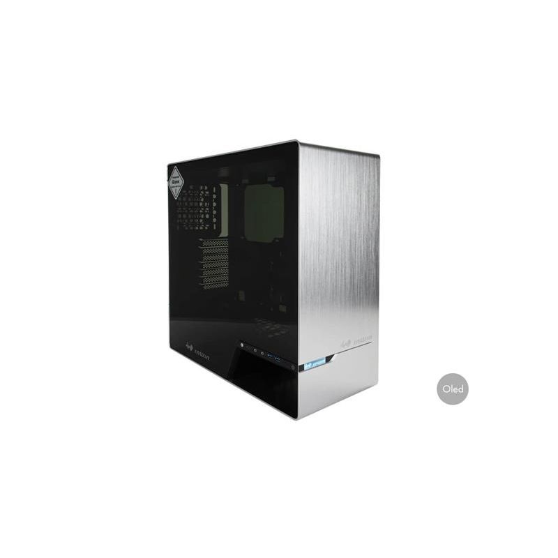 InWin Luxury case 905 OLED, 4x ARGB Sirius Loop fan, Mid Tower, E-ATX, Silver-Aluminium