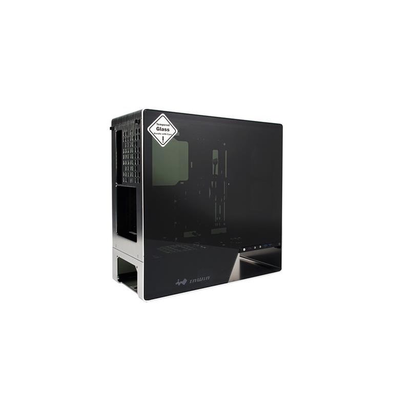 InWin Luxury case 905 OLED, 4x ARGB Sirius Loop fan, Mid Tower, E-ATX, Silver-Aluminium