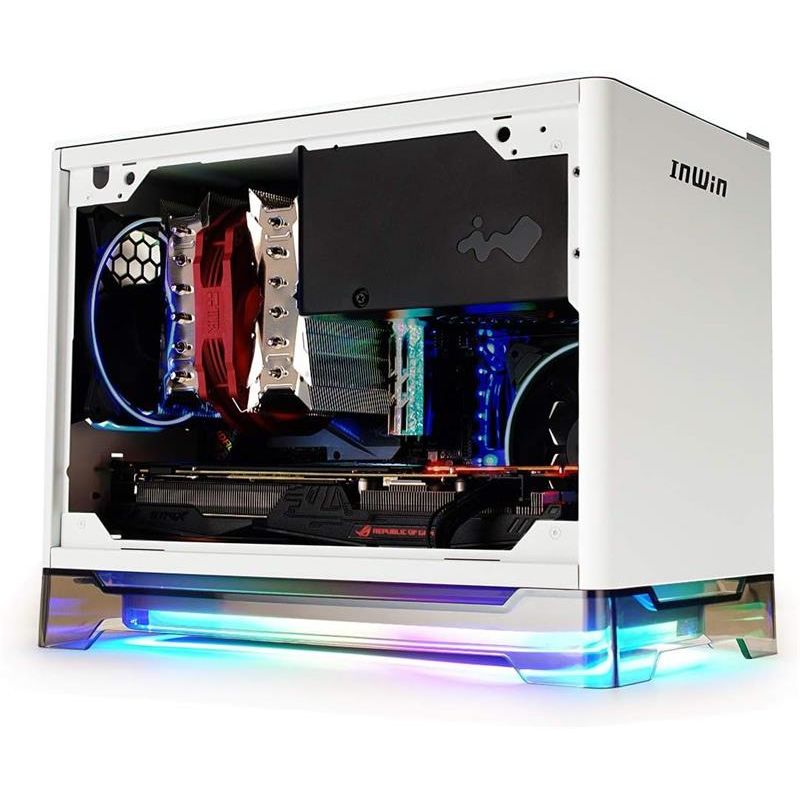 InWin A1 Plus white, PSU 650W GOLD included, Mini ITX, TG, ARGB Fans, Qi 10W Charging