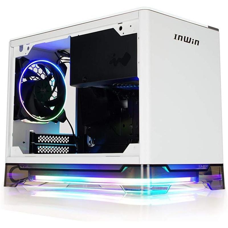 InWin A1 Plus white, PSU 650W GOLD included, Mini ITX, TG, ARGB Fans, Qi 10W Charging