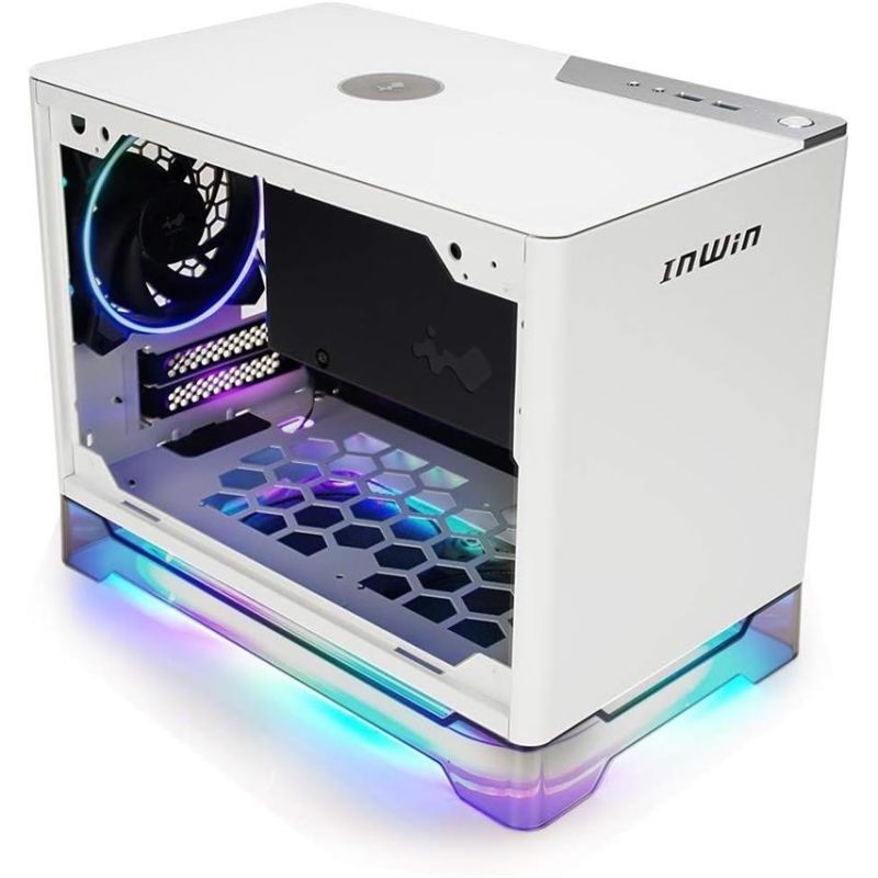 InWin A1 Plus white, PSU 650W GOLD included, Mini ITX, TG, ARGB Fans, Qi 10W Charging
