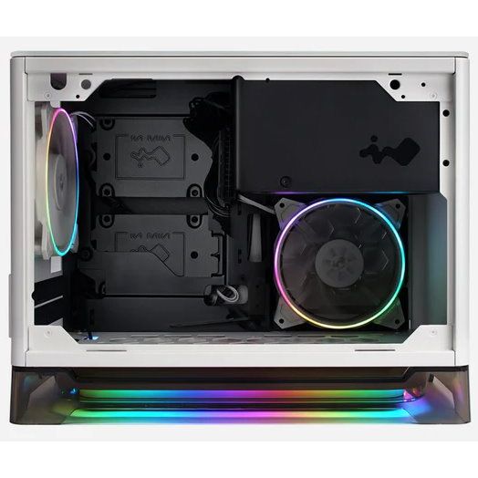InWin A1 Plus white, PSU 650W GOLD included, Mini ITX, TG, ARGB Fans, Qi 10W Charging