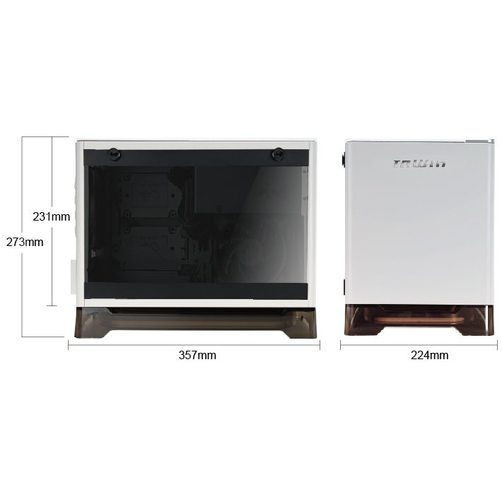 InWin A1 Plus white, PSU 650W GOLD included, Mini ITX, TG, ARGB Fans, Qi 10W Charging