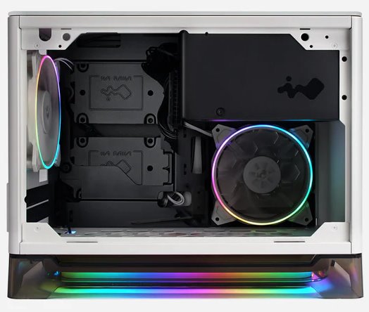 InWin A1 Plus white, PSU 650W GOLD included, Mini ITX, TG, ARGB Fans, Qi 10W Charging InWin A1 Plus white, PSU 650W GOLD included, Mini ITX, TG, ARGB Fans, Qi 10W Charging