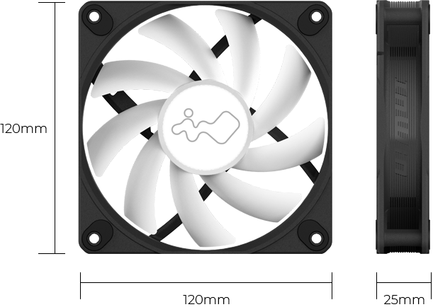 InWin Case fan Luna AL120, 120mm, ARGB, Black (Triple pack+ ARGB Controler) InWin Case fan Luna AL120, 120mm, ARGB, Black (Triple pack+ ARGB Controler)