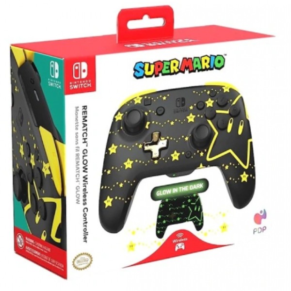 PDP bezdrátový ovladač pro Nintendo Switch Rematch GLOW, Super Stars, Glow in the Dark PDP bezdrátový ovladač pro Nintendo Switch Rematch GLOW, Super Stars, Glow in the Dark