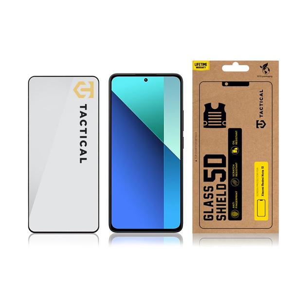 Tactical Glass Shield 5D for Xiaomi Redmi Note 13 4G/5G, černé