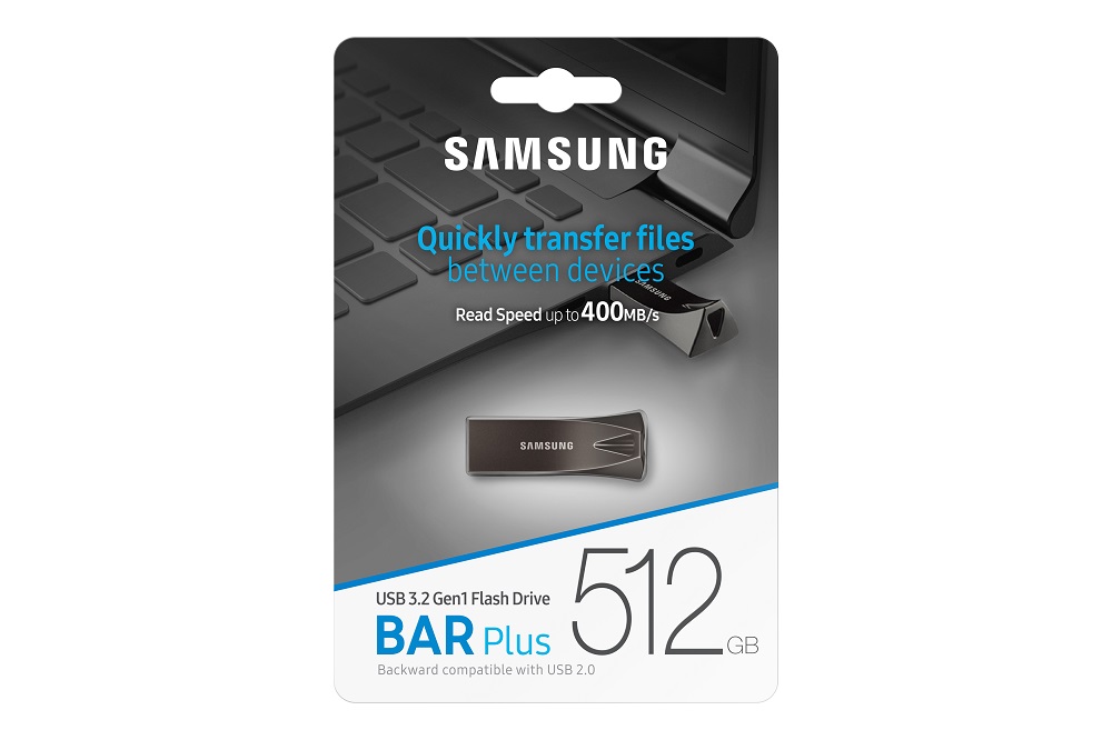 USB klíč Samsung BAR Plus, 512 GB, USB 3.2 Gen 1, šedý