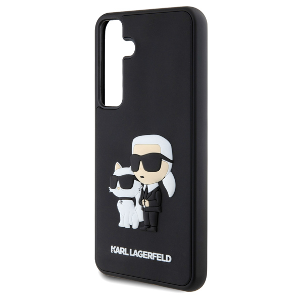 Zadní kryt Karl Lagerfeld 3D Rubber Karl and Choupette pro Samsung Galaxy S24 Black