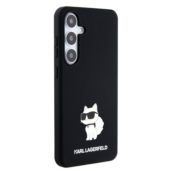 Zadní kryt Karl Lagerfeld Liquid Silicone Choupette NFT pro Samsung Galaxy S24 Plus, černý