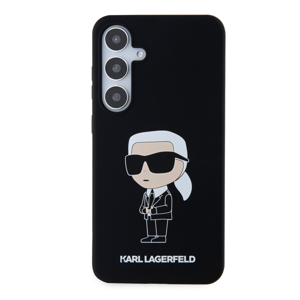 Zadní kryt Karl Lagerfeld Liquid Silicone Ikonik NFT pro Samsung Galaxy S24, černý