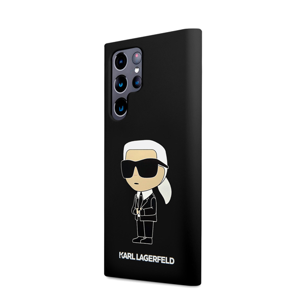 Zadní kryt Karl Lagerfeld Liquid Silicone Ikonik NFT pro Samsung Galaxy S24 Ultra, černý