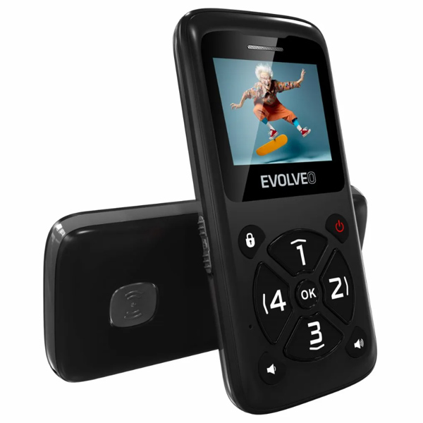 EVOLVEO EasyPhone ID, mobilní telefon pro seniory, černý EVOLVEO EasyPhone ID, mobilní telefon pro seniory, černý