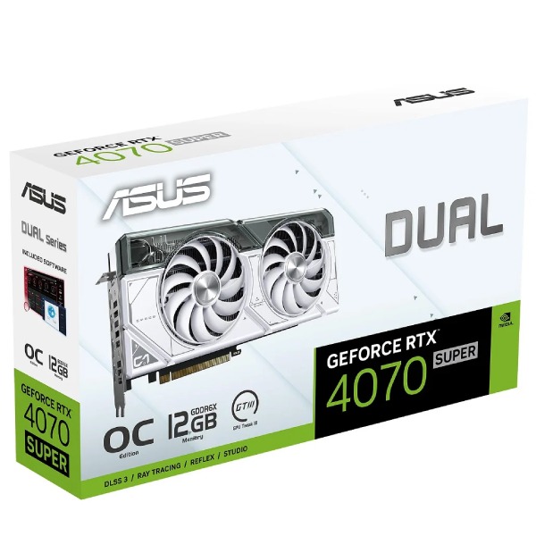 Grafická karta ASUS Dual GeForce RTX 4070 White OC Edition, 12 GB, GDDR6x. biela