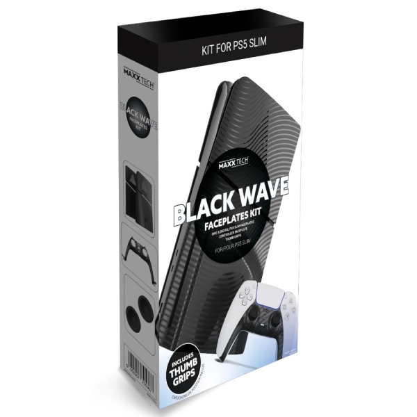 PlayStation 5 Slim Black Wave kryt na konzoli PlayStation 5 Slim Black Wave kryt na konzoli