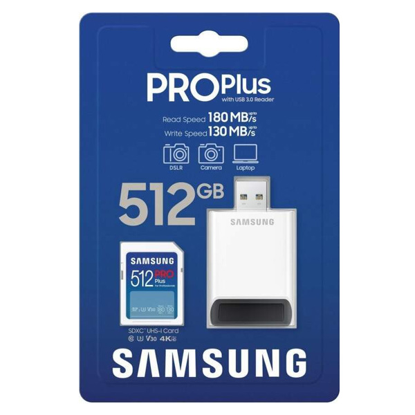Samsung SDXC karta 512GB PRO Plus/USB adaptér Samsung SDXC karta 512GB PRO Plus/USB adaptér