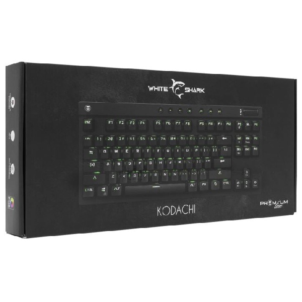 White Shark herní mechanická klávesnice KODACHI, US, červený switch, černá White Shark herní mechanická klávesnice KODACHI, US, červený switch, černá
