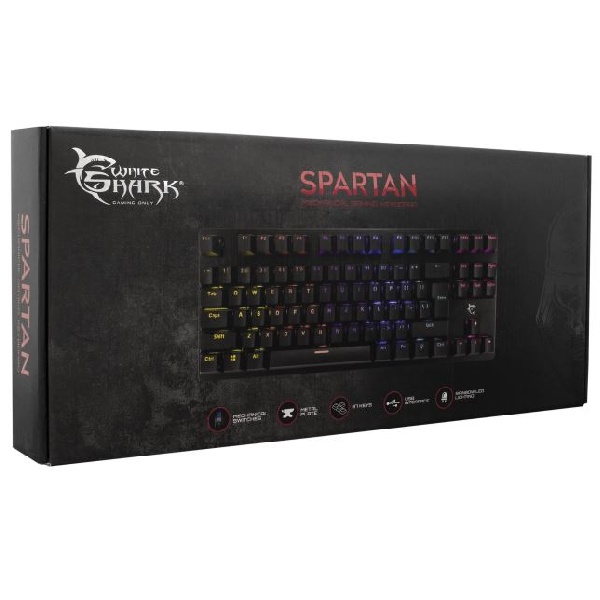 White Shark Gaming keyboard SPARTAN, US, black White Shark Gaming keyboard SPARTAN, US, black