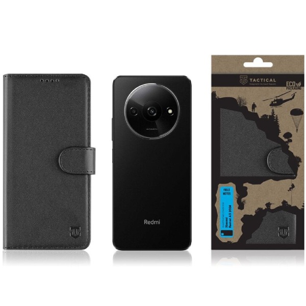 Knížkové pouzdro Tactical Field Notes pro Xiaomi Redmi A3 2024, černé Knížkové pouzdro Tactical Field Notes pro Xiaomi Redmi A3 2024, černé