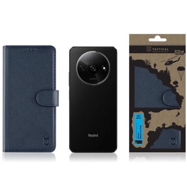 Knížkové pouzdro Tactical Field Notes pro Xiaomi Redmi A3 2024, modré Knížkové pouzdro Tactical Field Notes pro Xiaomi Redmi A3 2024, modré
