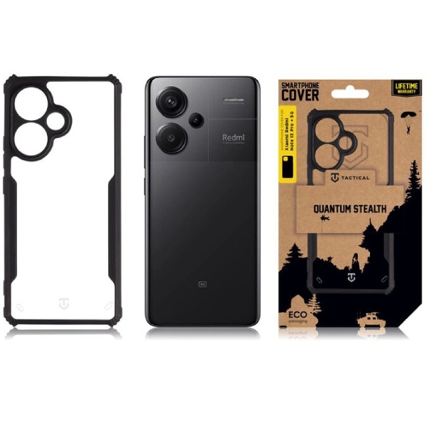 Pouzdro Tactical Quantum Stealth pre Xiaomi Redmi Note 13 Pro plus, transparentné/čierne Pouzdro Tactical Quantum Stealth pre Xiaomi Redmi Note 13 Pro plus, transparentné/čierne