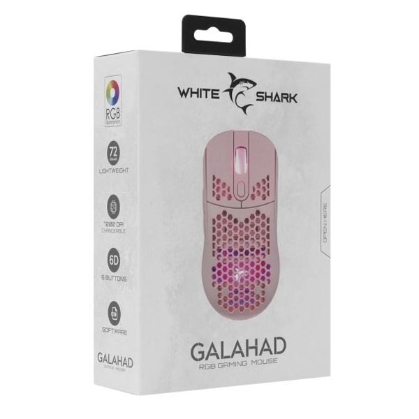 White Shark Gaming mouse GALAHAD, 7200 dpi, růžová White Shark Gaming mouse GALAHAD, 7200 dpi, růžová