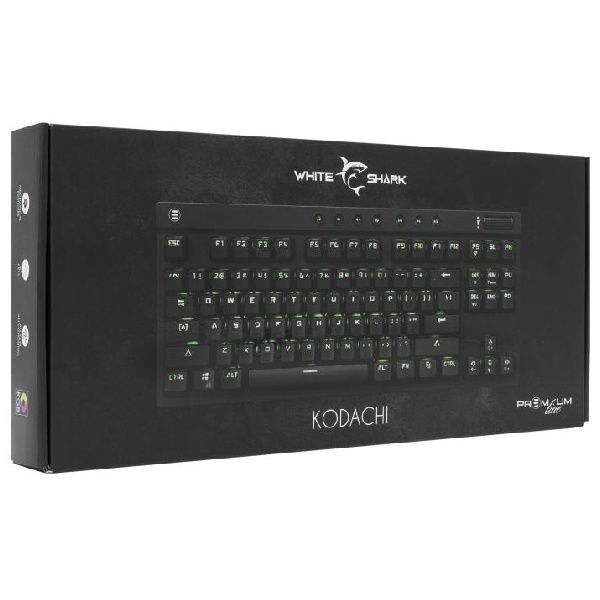 White Shark herní mechanická klávesnice KODACHI, US, červený switch, černá