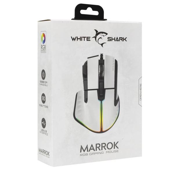 White Shark Herní myš MARROK, 12000 dpi, bílá White Shark Herní myš MARROK, 12000 dpi, bílá