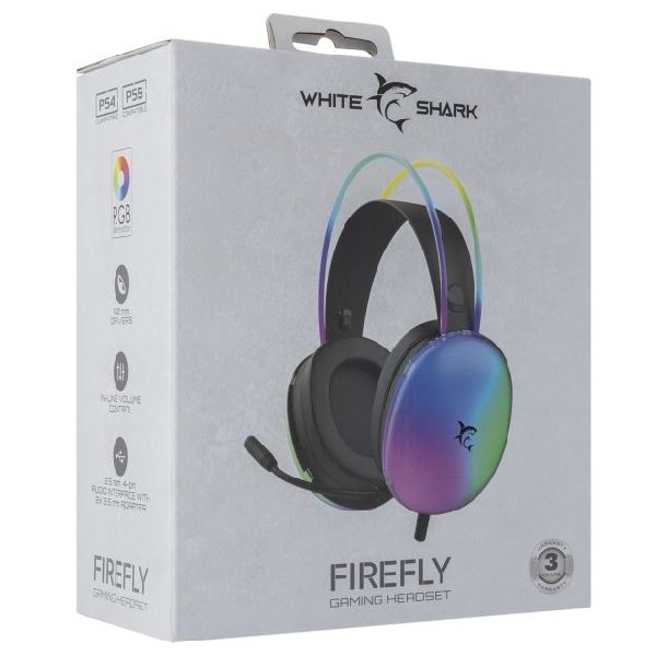 White Shark Herní sluchátka FIREFLY pro PC, PS4, PS5, Xbox, MAC, černé White Shark Herní sluchátka FIREFLY pro PC, PS4, PS5, Xbox, MAC, černé