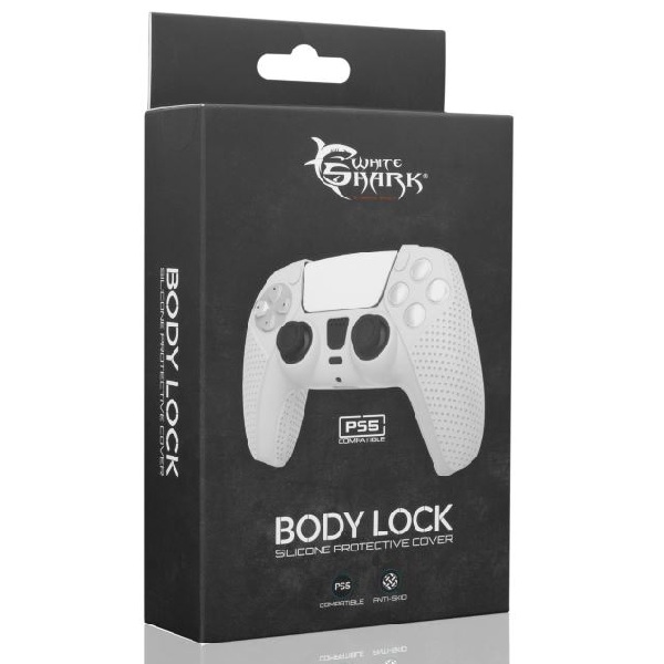 White Shark Silikonový obal BODY LOCK pro PS5, bílý White Shark Silikonový obal BODY LOCK pro PS5, bílý