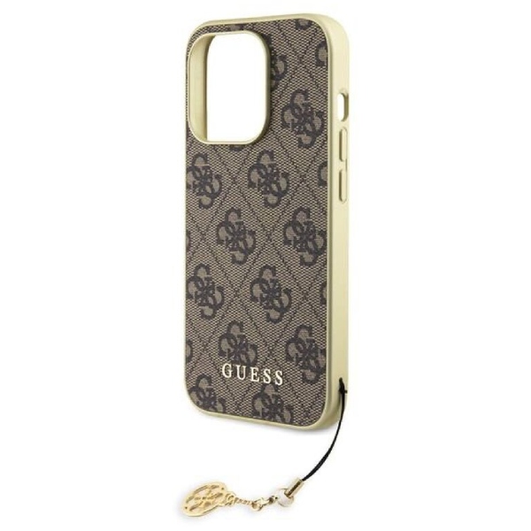 Zadní kryt Guess 4G Charms pro iPhone 15 Pro, hnědý Zadní kryt Guess 4G Charms pro iPhone 15 Pro, hnědý