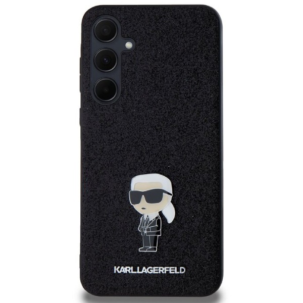 Zadní kryt Karl Lagerfeld Fixed Glitter Metal Ikonik pro Samsung Galaxy A35 5G, černý Zadní kryt Karl Lagerfeld Fixed Glitter Metal Ikonik pro Samsung Galaxy A35 5G, černý