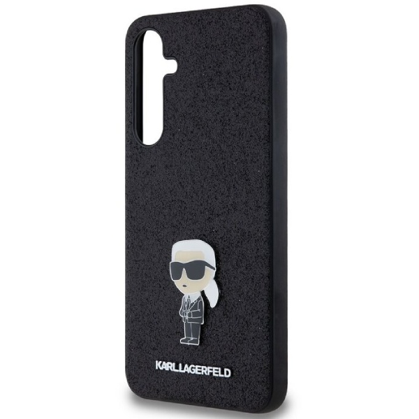 Zadní kryt Karl Lagerfeld Fixed Glitter Metal Ikonik pro Samsung Galaxy A35 5G, černý Zadní kryt Karl Lagerfeld Fixed Glitter Metal Ikonik pro Samsung Galaxy A35 5G, černý