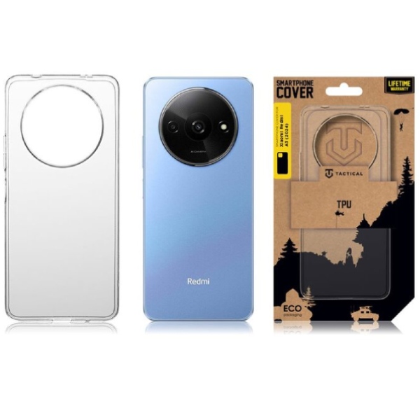 Zadní kryt Tactical TPU pro Xiaomi Redmi A3 2024, transparentní Zadní kryt Tactical TPU pro Xiaomi Redmi A3 2024, transparentní