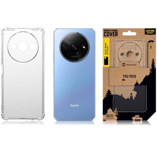 Zadní kryt Tactical TPU Plyo pro Xiaomi Redmi A3 2024, transparentní Zadní kryt Tactical TPU Plyo pro Xiaomi Redmi A3 2024, transparentní