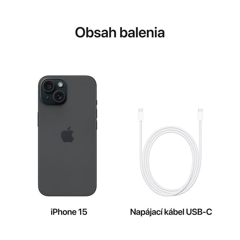 Apple iPhone 15, 128GB, černá, rozbalené balení Apple iPhone 15, 128GB, černá, rozbalené balení
