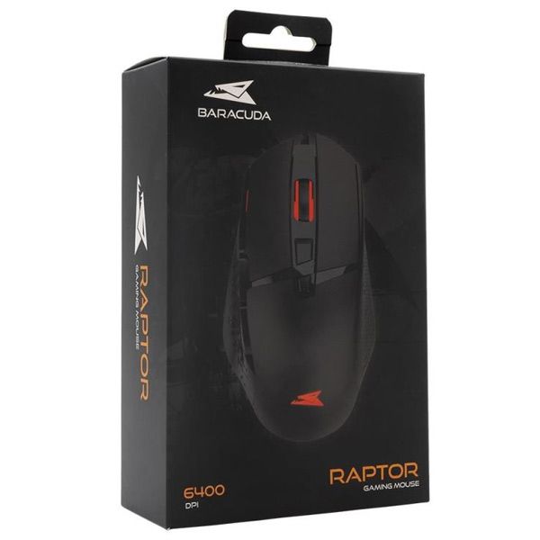 Baracuda herní myš RAPTOR, 8D, 6 400 dpi, černá, rozbalený, záruka 24 měsíců