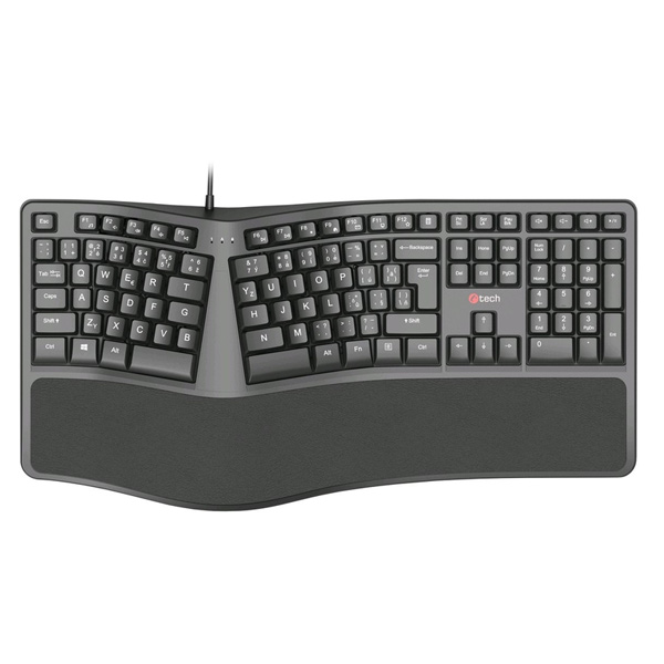 C-Tech KB-113E USB Ergo CZ/SK, černá C-Tech KB-113E USB Ergo CZ/SK, černá