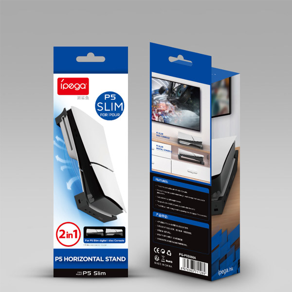 iPega P5S008 Horizontální stojan s USB HUB pro PS5 Slim/PS5 Pro, Black iPega P5S008 Horizontální stojan s USB HUB pro PS5 Slim/PS5 Pro, Black
