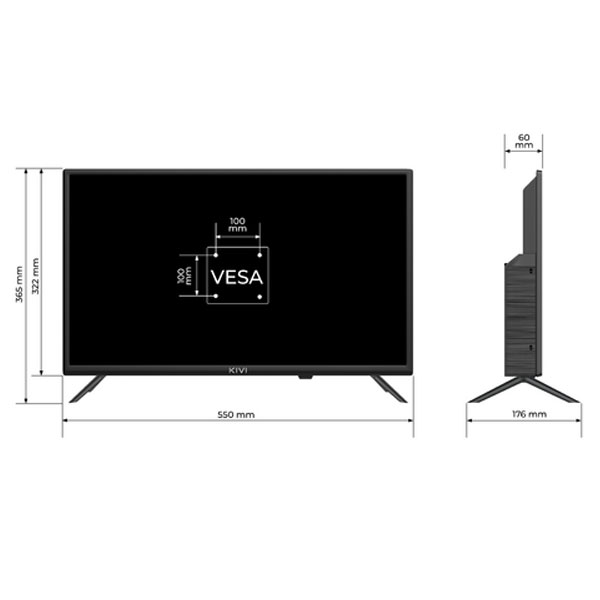 KIVI TV 24H760QB, 24" (61 cm), HD LED TV,  AndroidTV, černý